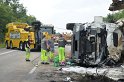 LKW umgestuerzt A 1 Rich Saarbruecken P173